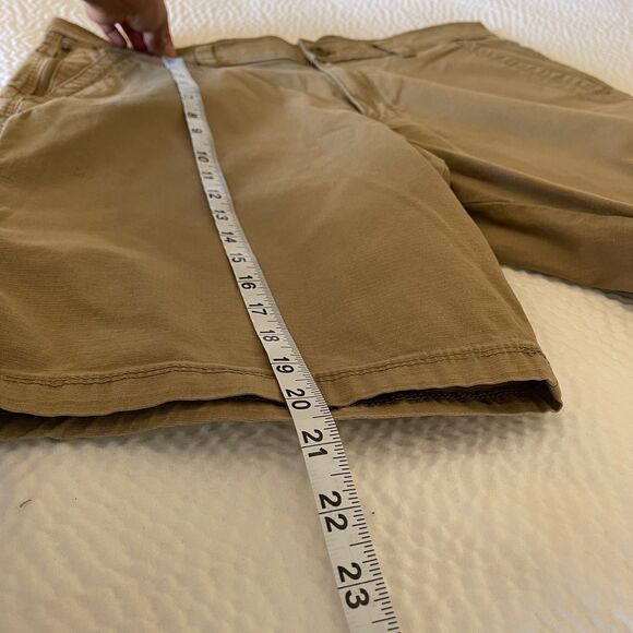 WP Weatherproof Men's Brown Flat Front Cargo Pant Khaki Chino Shorts Size 36 - Picture 7 of 9